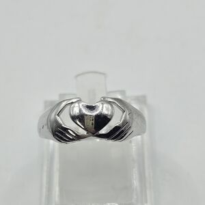 Silver ring, Claddagh without the crown, Irish, Celtic Ring Size 9